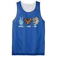 Zombie Trick Or Treat Leopard Heart Peace Love Halloween Gift Mesh Reversible Basketball Jersey Tank