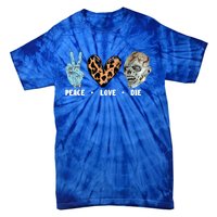 Zombie Trick Or Treat Leopard Heart Peace Love Halloween Gift Tie-Dye T-Shirt