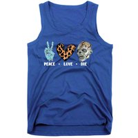 Zombie Trick Or Treat Leopard Heart Peace Love Halloween Gift Tank Top