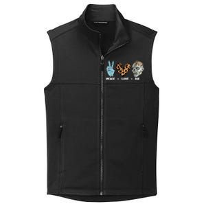 Zombie Trick Or Treat Leopard Heart Peace Love Halloween Gift Collective Smooth Fleece Vest