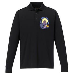 Zombie Trick Or Treat Spooky Halloween Performance Long Sleeve Polo