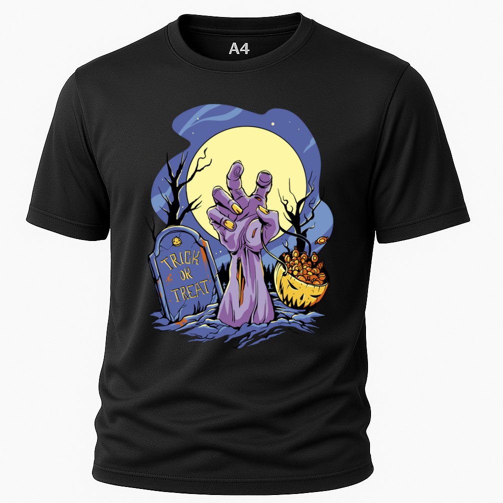 Zombie Trick Or Treat Spooky Halloween Cooling Performance Crew T-Shirt