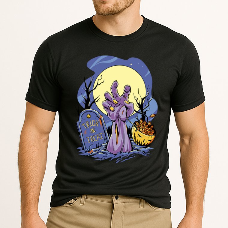 Zombie Trick Or Treat Spooky Halloween Cooling Performance Crew T-Shirt
