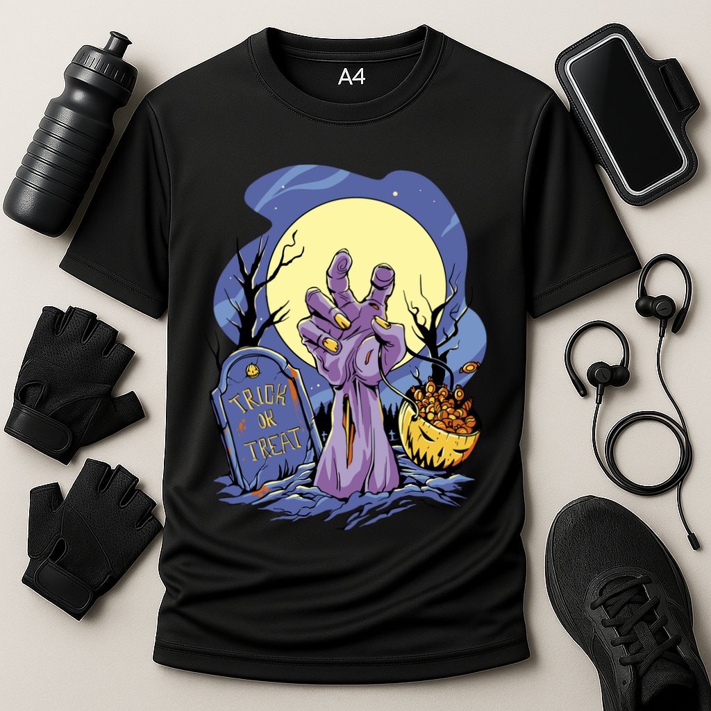 Zombie Trick Or Treat Spooky Halloween Cooling Performance Crew T-Shirt