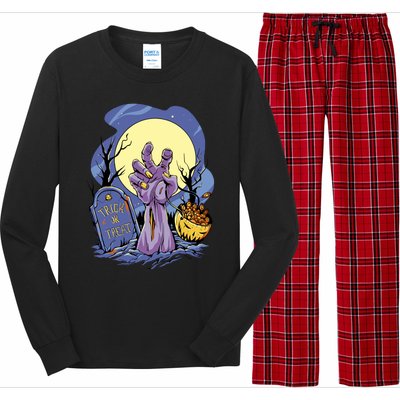 Zombie Trick Or Treat Spooky Halloween Long Sleeve Pajama Set