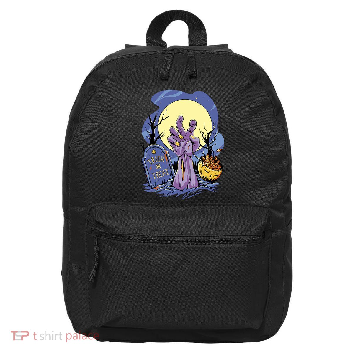 Zombie Trick Or Treat Spooky Halloween 16 in Basic Backpack