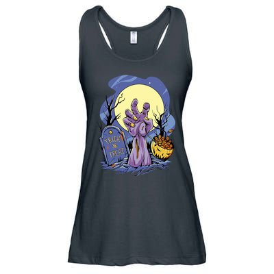 Zombie Trick Or Treat Spooky Halloween Ladies Essential Flowy Tank