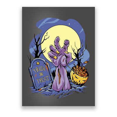 Zombie Trick Or Treat Spooky Halloween Poster