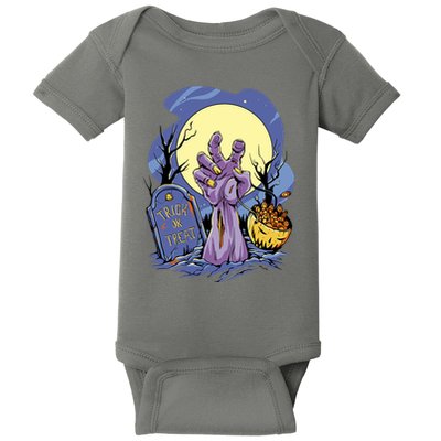 Zombie Trick Or Treat Spooky Halloween Baby Bodysuit
