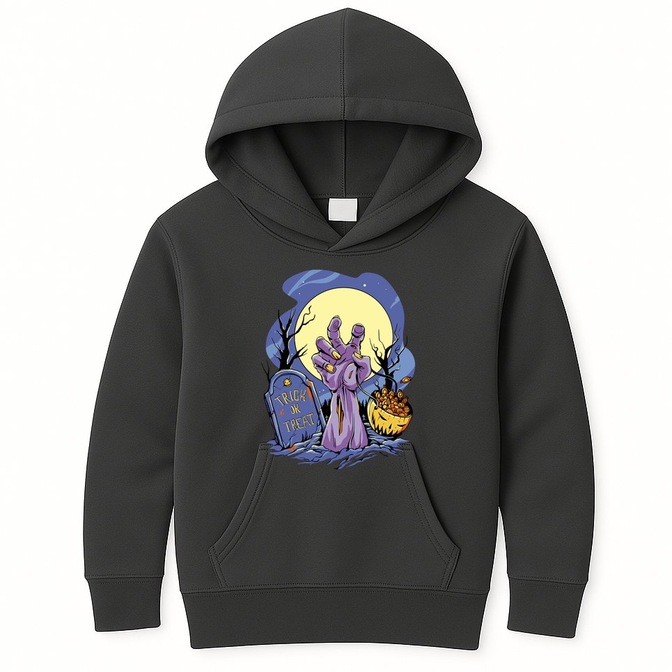 Zombie Trick Or Treat Spooky Halloween Kids Hoodie