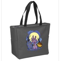 Zombie Trick Or Treat Spooky Halloween Zip Tote Bag