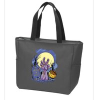 Zombie Trick Or Treat Spooky Halloween Zip Tote Bag