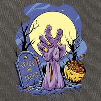 Zombie Trick Or Treat Spooky Halloween Cotton Canvas Backpack