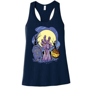 Zombie Trick Or Treat Spooky Halloween Women's Racerback Tank