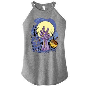 Zombie Trick Or Treat Spooky Halloween Women's Perfect Tri Rocker Tank