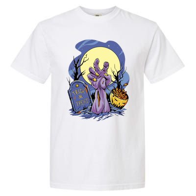 Zombie Trick Or Treat Spooky Halloween Garment-Dyed Heavyweight T-Shirt