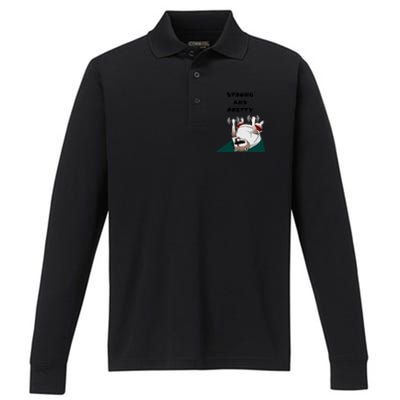 Ziggy The Racoon Gift Strong And Pretty Gift Performance Long Sleeve Polo