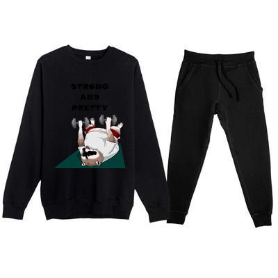 Ziggy The Racoon Gift Strong And Pretty Gift Premium Crewneck Sweatsuit Set