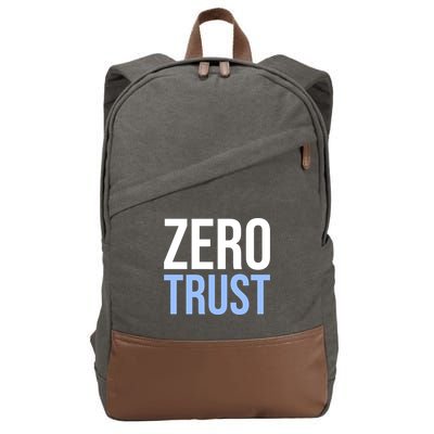 Zero Trust Security Cyber Security Hacking Developer Funny Gift Cotton Canvas Backpack