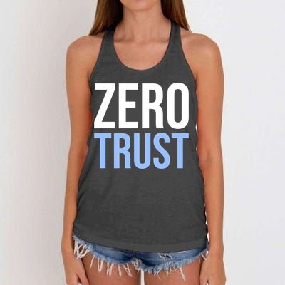 Zero Trust Security Cyber Security Hacking Developer Funny Women's Knotted Racerback Tank