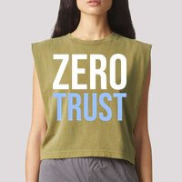 Zero Trust Security Cyber Security Hacking Developer Funny Garment-Dyed Women's Muscle Tee