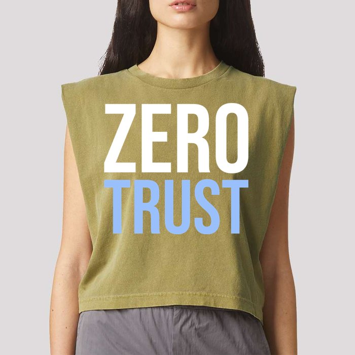 Zero Trust Security Cyber Security Hacking Developer Funny Garment-Dyed Women's Muscle Tee