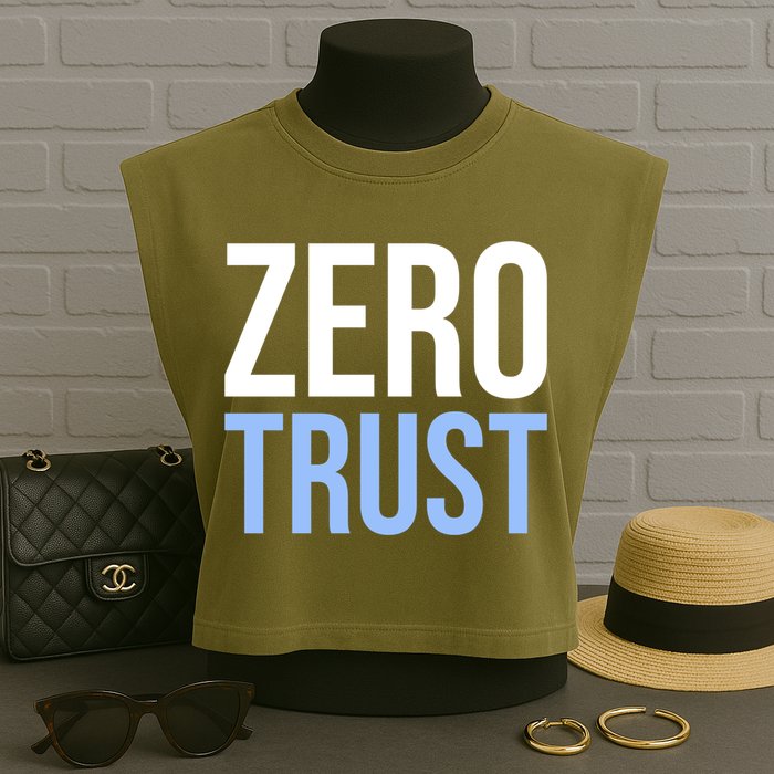 Zero Trust Security Cyber Security Hacking Developer Funny Garment-Dyed Women's Muscle Tee
