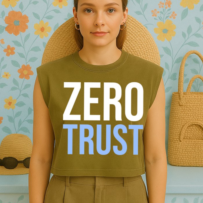 Zero Trust Security Cyber Security Hacking Developer Funny Garment-Dyed Women's Muscle Tee