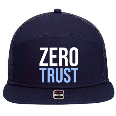 Zero Trust Security Cyber Security Hacking Developer Funny 7 Panel Mesh Trucker Snapback Hat