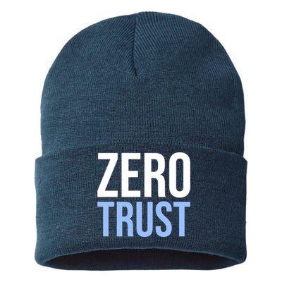 Zero Trust Security Cyber Security Hacking Developer Funny Sustainable Knit Beanie
