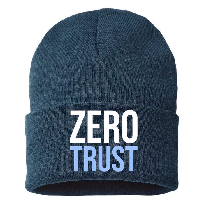 Zero Trust Security Cyber Security Hacking Developer Funny Sustainable Knit Beanie