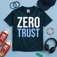 Zero Trust Security Cyber Security Hacking Developer Funny Kids Tie-Dye T-Shirt