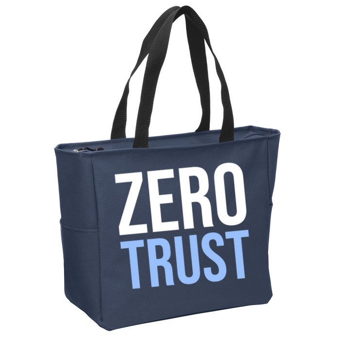 Zero Trust Security Cyber Security Hacking Developer Funny Zip Tote Bag