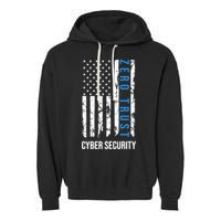 Zero Trust Us Flag Cyber Security Hacking Hacker Developer Funny Gift Garment-Dyed Fleece Hoodie
