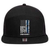Zero Trust Us Flag Cyber Security Hacking Hacker Developer Funny Gift 7 Panel Mesh Trucker Snapback Hat