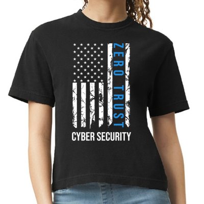 Zero Trust Us Flag Cyber Security Hacking Hacker Developer Funny Gift Comfort Colors Boxy T-Shirt