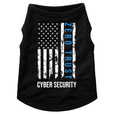 Zero Trust Us Flag Cyber Security Hacking Hacker Developer Funny Gift Doggie Tank
