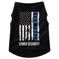 Zero Trust Us Flag Cyber Security Hacking Hacker Developer Funny Gift Doggie Tank
