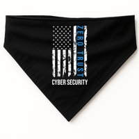 Zero Trust Us Flag Cyber Security Hacking Hacker Developer Funny Gift USA-Made Doggie Bandana