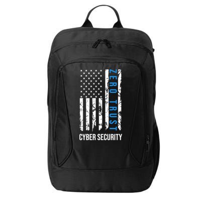 Zero Trust Us Flag Cyber Security Hacking Hacker Developer Funny Gift City Backpack