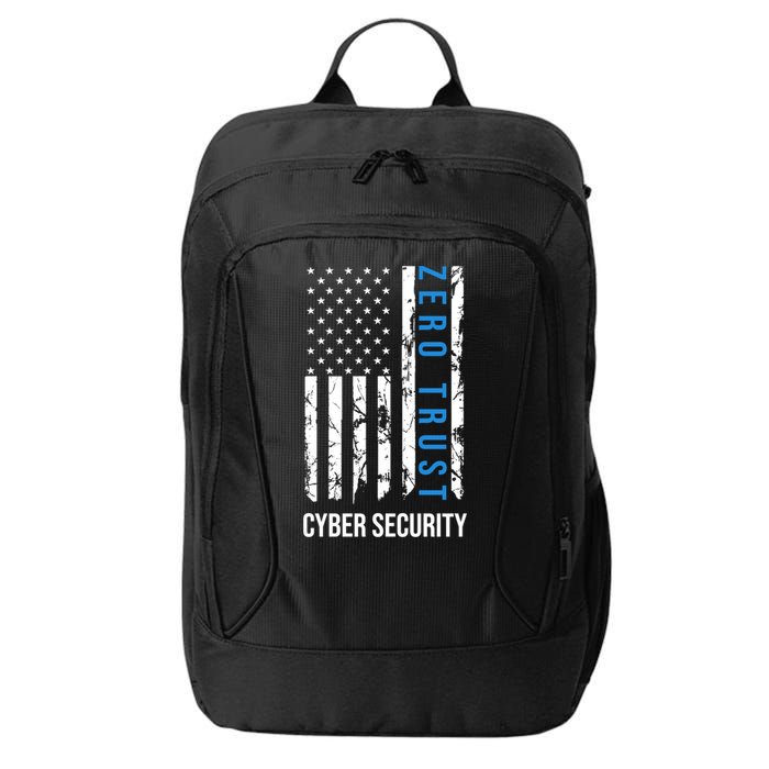 Zero Trust Us Flag Cyber Security Hacking Hacker Developer Funny Gift City Backpack