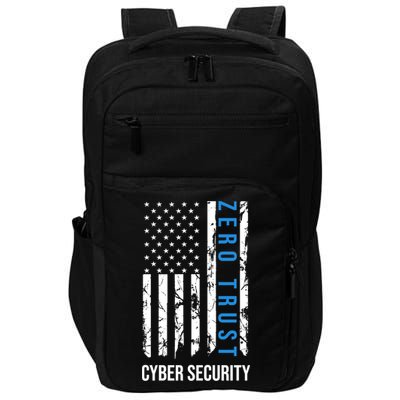 Zero Trust Us Flag Cyber Security Hacking Hacker Developer Funny Gift Impact Tech Backpack