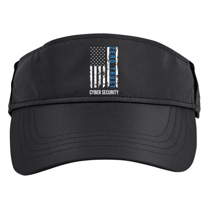 Zero Trust Us Flag Cyber Security Hacking Hacker Developer Funny Gift Adult Drive Performance Visor