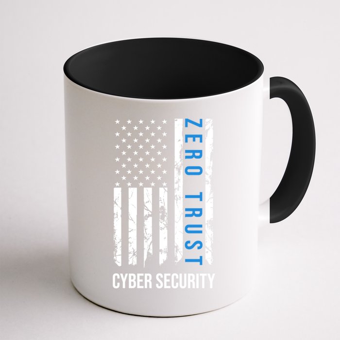 Zero Trust Us Flag Cyber Security Hacking Hacker Developer Funny Gift Coffee Mug