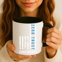 Zero Trust Us Flag Cyber Security Hacking Hacker Developer Funny Gift Coffee Mug