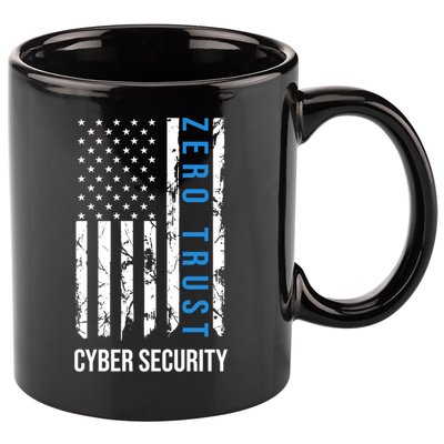 Zero Trust Us Flag Cyber Security Hacking Hacker Developer Funny Gift 11oz C Handle Ceramic Mug
