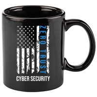 Zero Trust Us Flag Cyber Security Hacking Hacker Developer Funny Gift 11oz C Handle Ceramic Mug