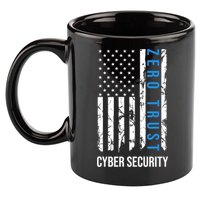 Zero Trust Us Flag Cyber Security Hacking Hacker Developer Funny Gift 11oz C Handle Ceramic Mug