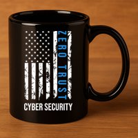Zero Trust Us Flag Cyber Security Hacking Hacker Developer Funny Gift 11oz C Handle Ceramic Mug