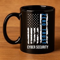 Zero Trust Us Flag Cyber Security Hacking Hacker Developer Funny Gift 11oz C Handle Ceramic Mug